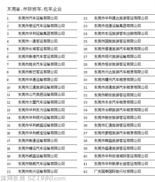 东莞：春运回家包车认准42家正规公司