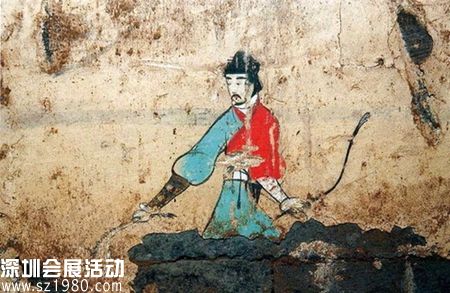 西安理工大汉代壁画墓，这颜色搭配和现代人的审美不太一致。  