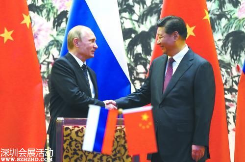 9日国家主席习近平与俄罗斯总统普京共同见证一系列双边合作协议的签署。