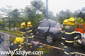 宝安松岗一越野车上电单车 致1死1伤