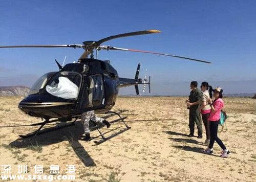 售价达470万美元的黑武士直升机，吸引不少中国客租用。(美国《世界日报》/受访者提供)