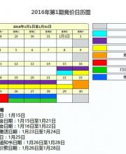 2016年第一期深圳车牌竞价日历图