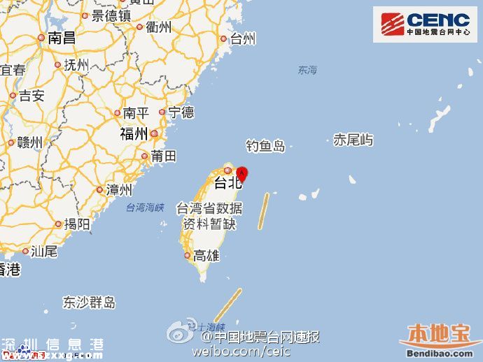 5月12日台湾发生6级地震