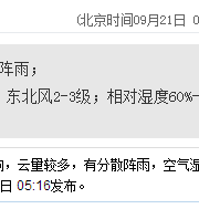 深圳天气（9.21）：阴天有阵雨 气温24-30℃