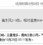 深圳天气（10.28）：多云到晴天 25℃—32℃