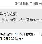 深圳天气（11.15）：晴天间多云 23-31℃