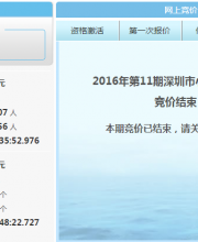 11月深圳车牌竞价结果 个人均价40894元/个