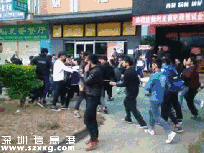 广东几十名大学生因买饭插队混战 钢管石块齐上阵